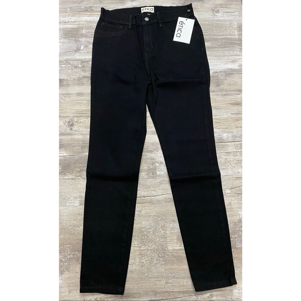 etica High Rise Skinny Jeans Ankle Crop Black Women’s Junior’s Size 3